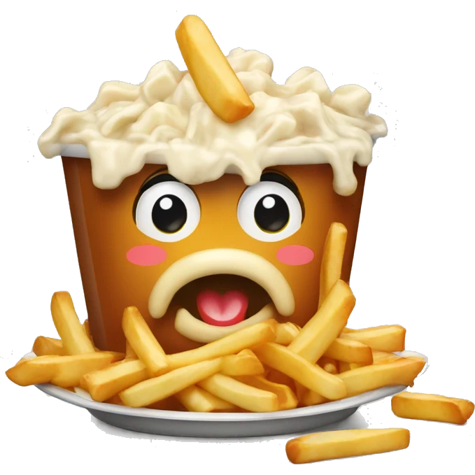 Poutine qui mange une poutine emoji