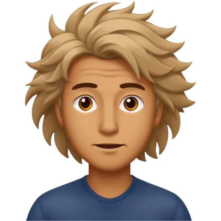 Rooftop man wind hair emoji