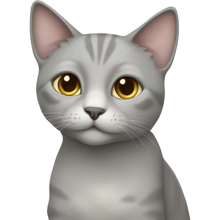 lovely light grey cat(patternless) emoji