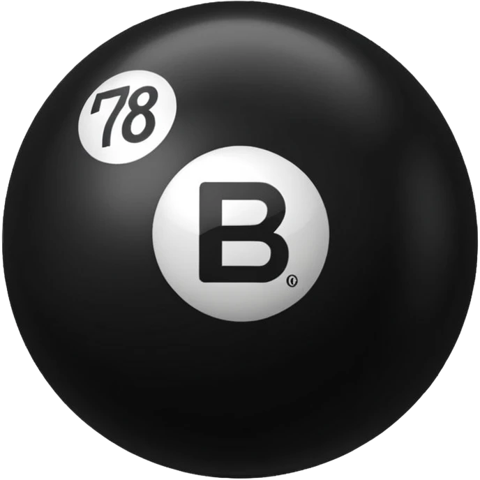 Black pull Ball with MB written on it emoji