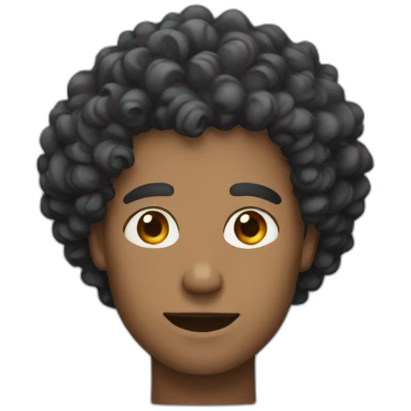 man with curly hair emoji