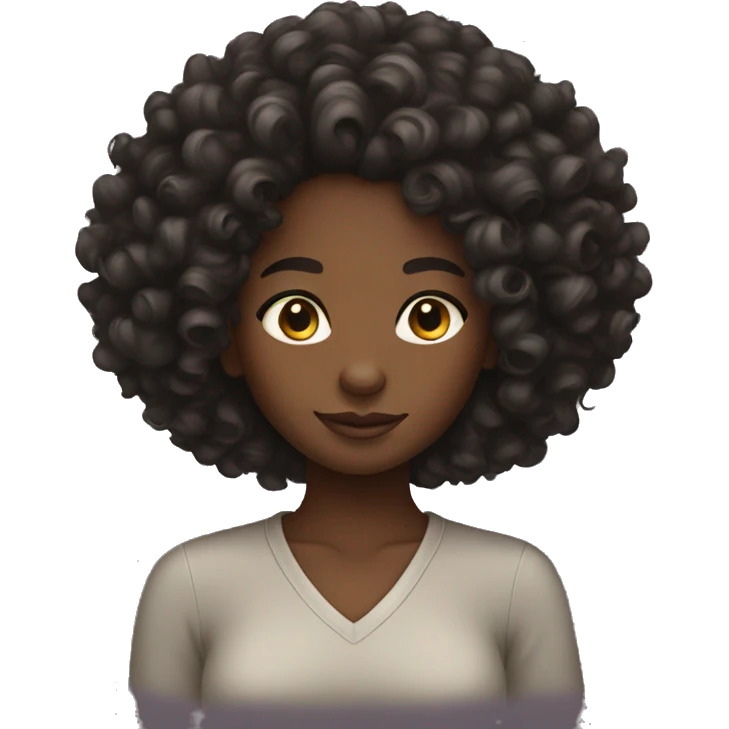Black girl curly hair emoji