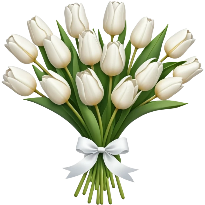 white tulip bouquet  emoji