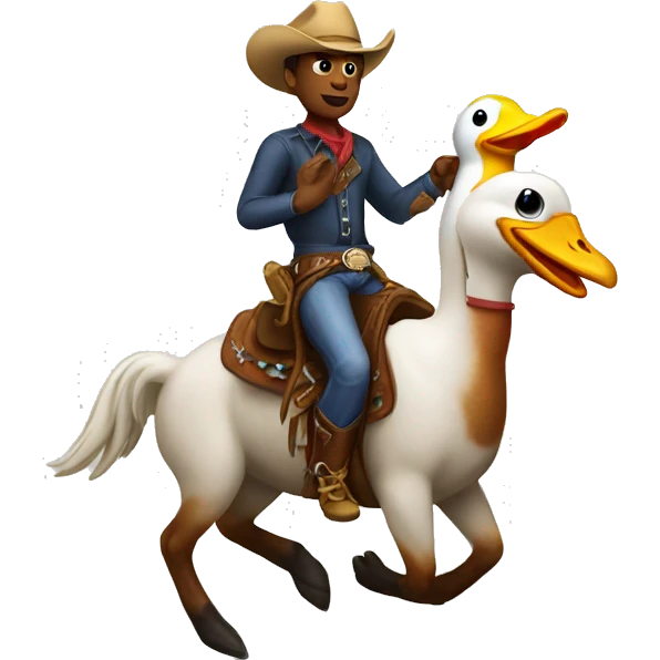 Cowboy riding a duck emoji