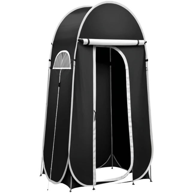 Tall Oval Narrow Pop up standing tent black for spray tan emoji