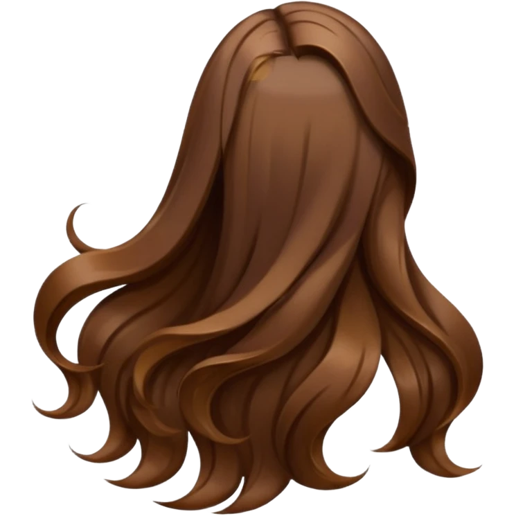 back view of long brown hair emoji