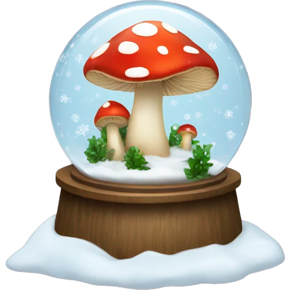 mushroom snow globe emoji