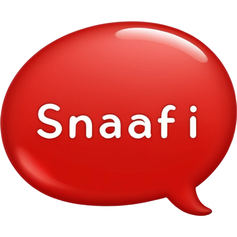 the word SNAFI in bold red bubble letters, red text bubble font emoji