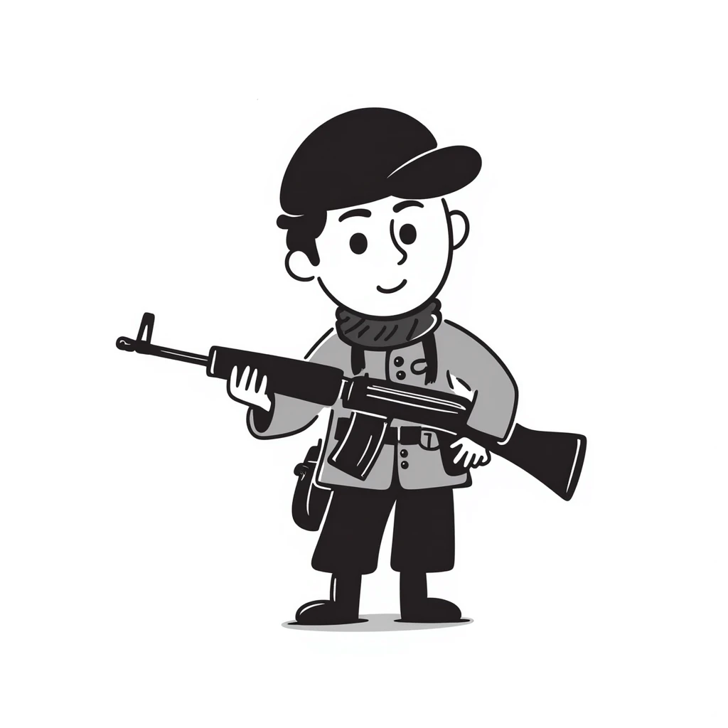 soldier, hand drawn doodle style emoji