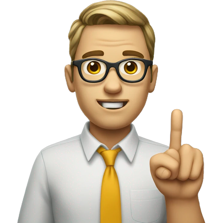 Nerd with pointer finger emoji