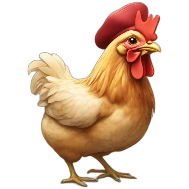Chicken in cap emoji