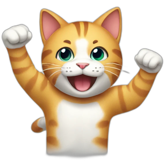 Cheering cat emoji