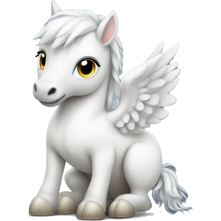 White Baby Pegasus sitting  emoji