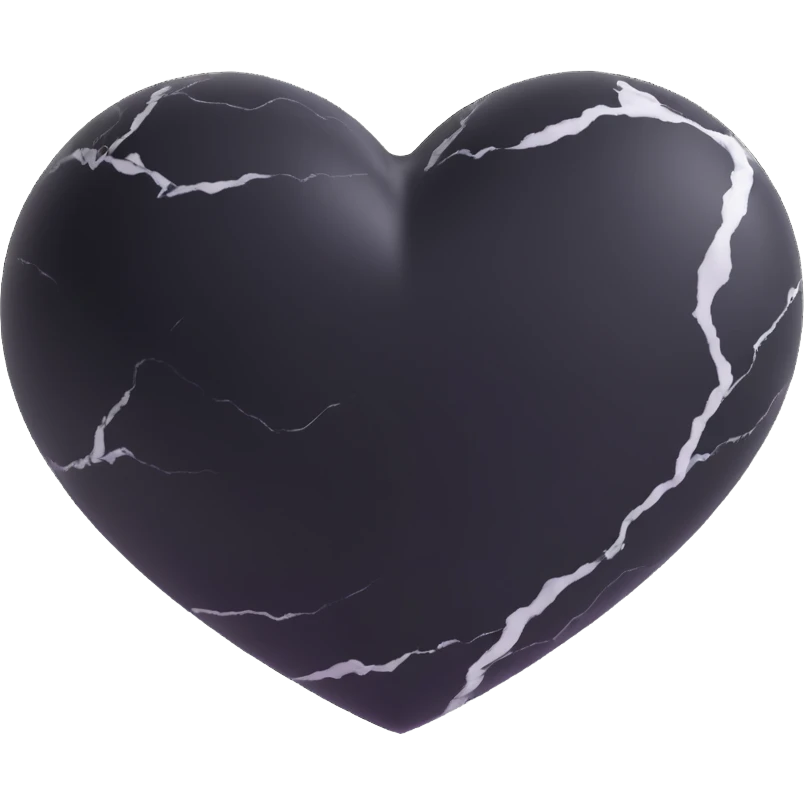 marble black heart emoji