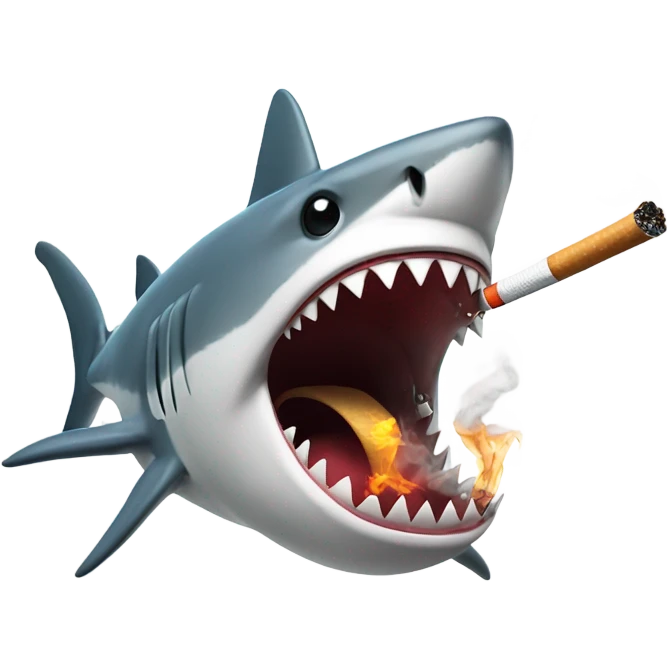 Shark smoking a cigarette  emoji