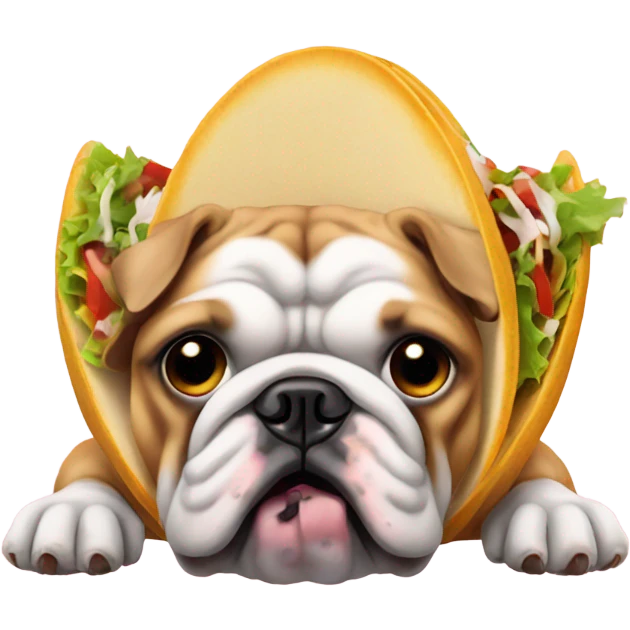 Bulldog eating tacos emoji