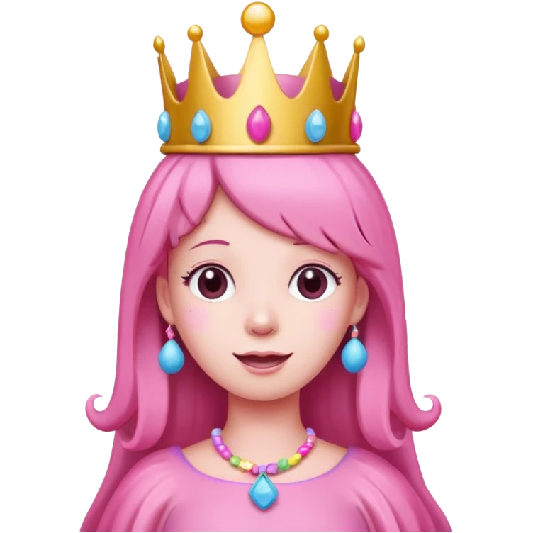 happy earringed princess bubblegum with candy crown emoji