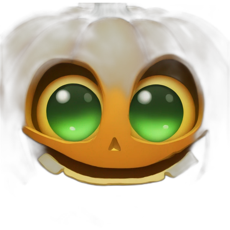 Pumpkin with Green eyes emoji