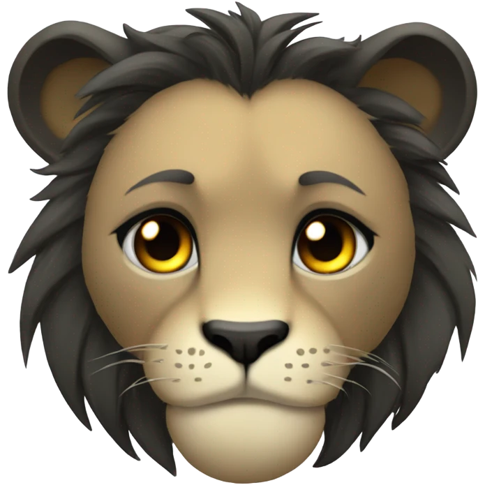 A very emo lion emoji