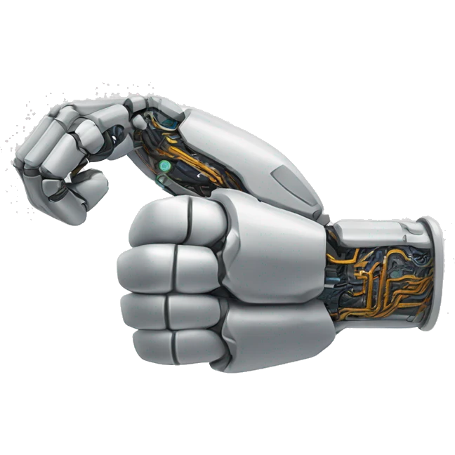 Cyborg arm only flexing bicep and forearm with circuits and shocks emoji