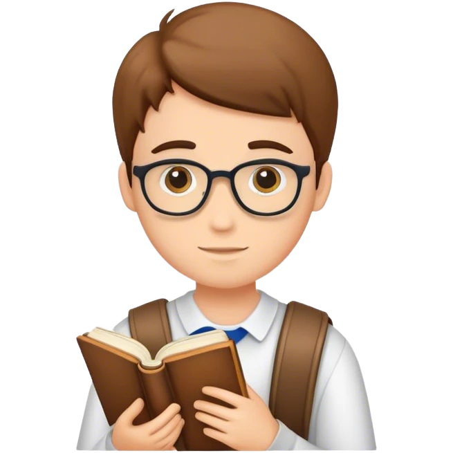 A book is running behind srudent emoji
