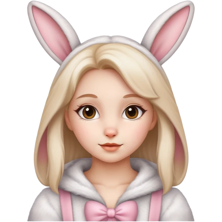 a girl wears bunny costume emoji