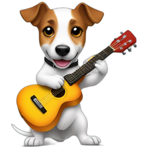 jack russell playing the guitar emoji