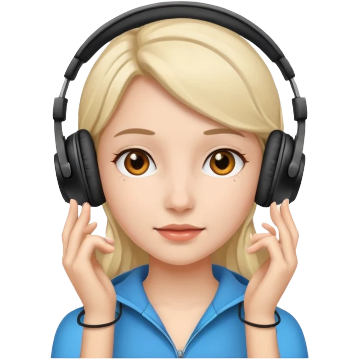 Chica con audífonos  emoji