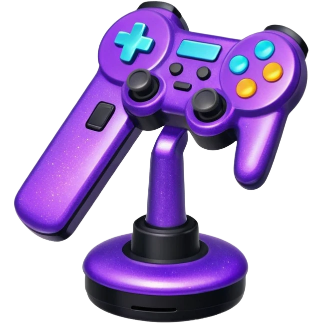 glitter purple and joystick emoji