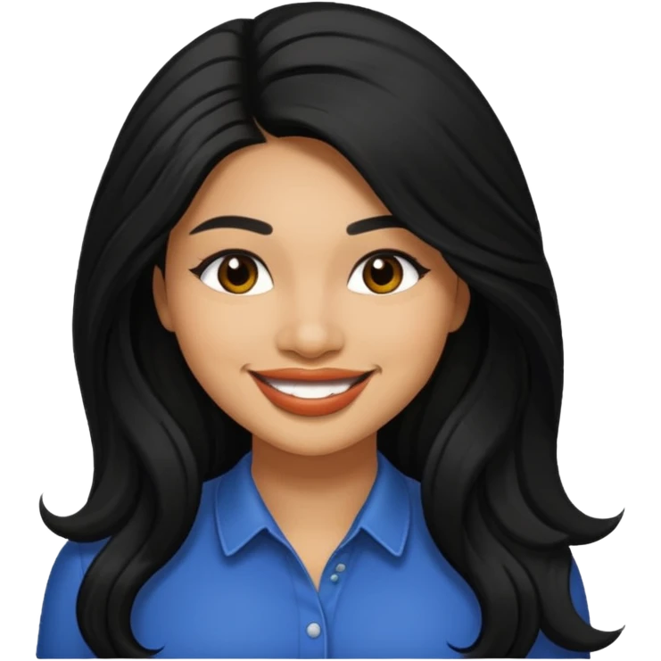 Vanessa White with black long hair emoji