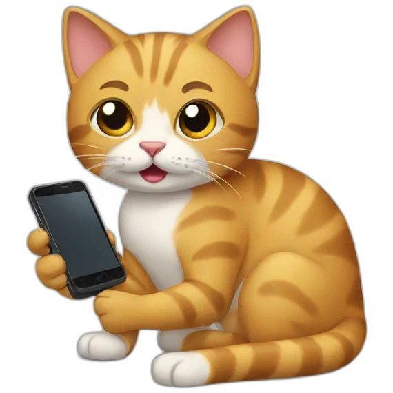 cat playing phone emoji