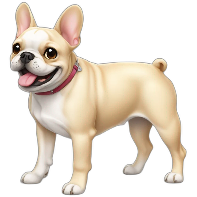 French Bulldog walking and smiling  emoji