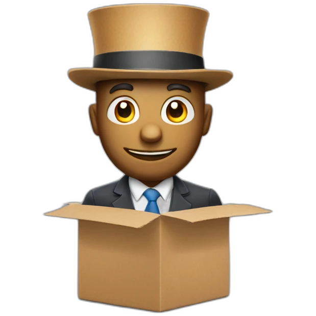 business man in a jack in the box emoji