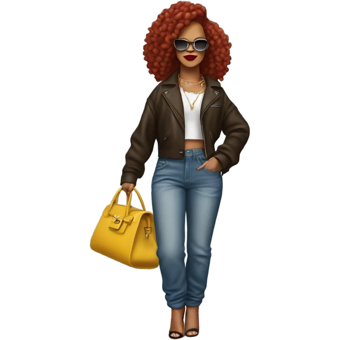 Rihanna with bag emoji