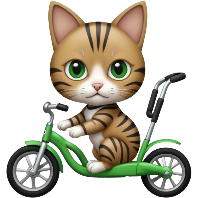 Un bébé chat sur un tricycle emoji