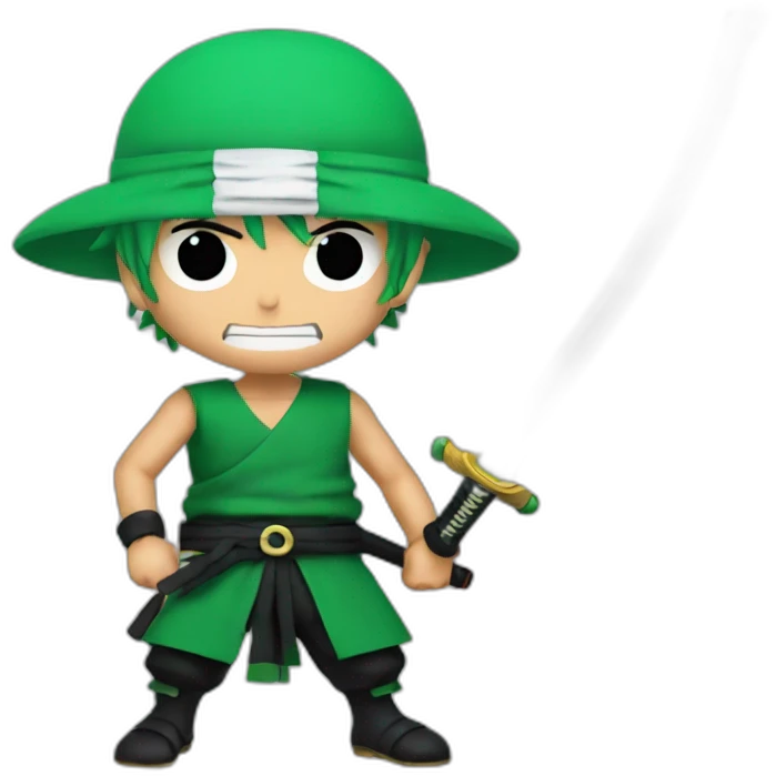 zoro from one piece with his 3 katana emoji