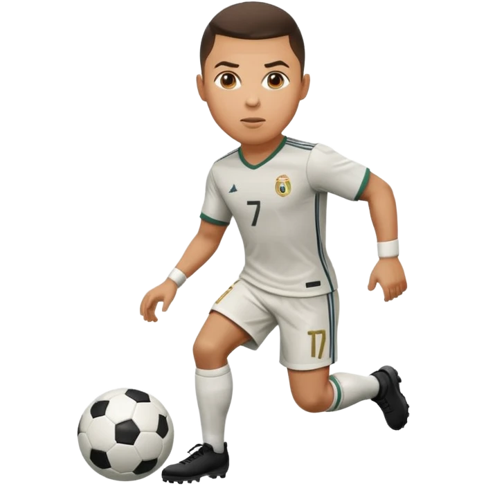 Ronaldo dribbling with a football emoji