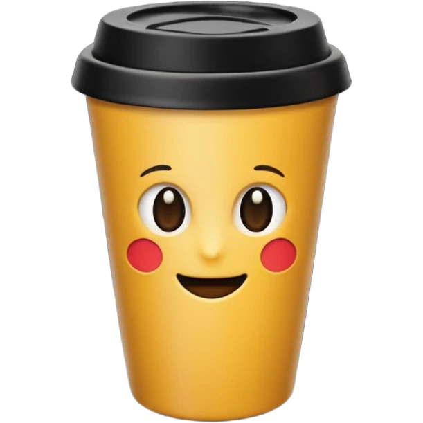 takeaway coffee cup black with black lid emoji