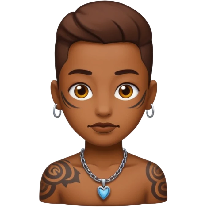 brown skin yvl emoji with cybersigilism tattoo emoji