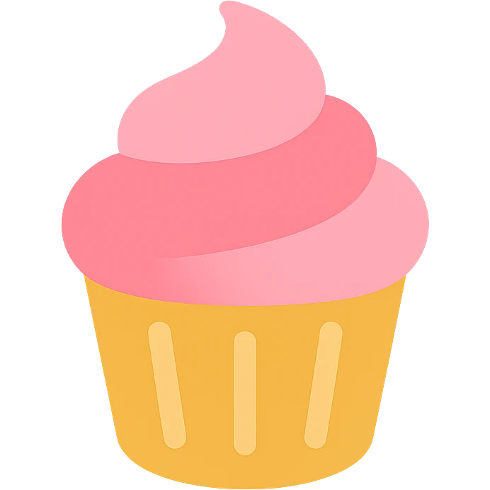 cupcake with pink icing icon emoji