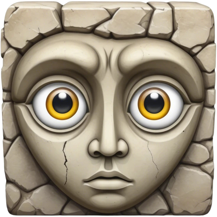 statue face with huge eyes emoji