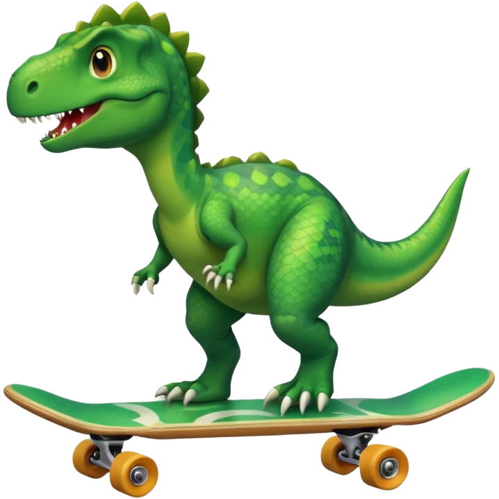 Dinosaur on a skateboard emoji