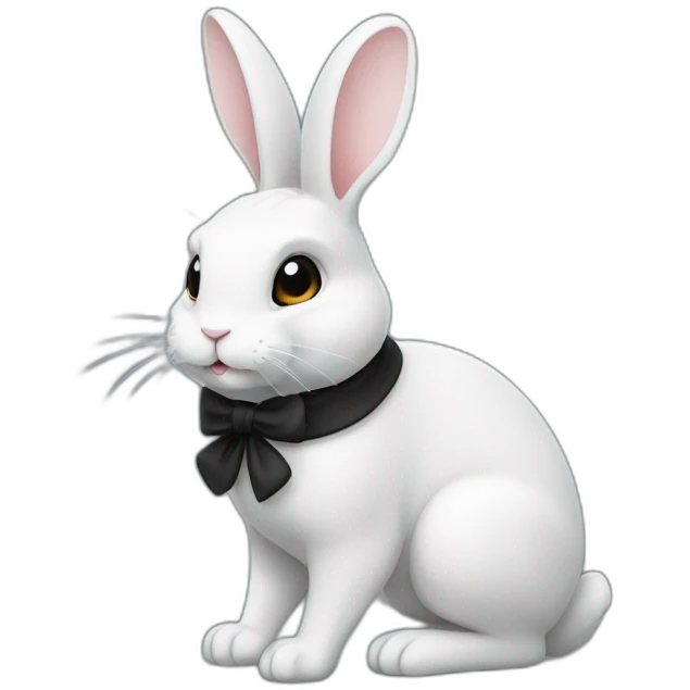 Lapin noir avec une patte blanche emoji