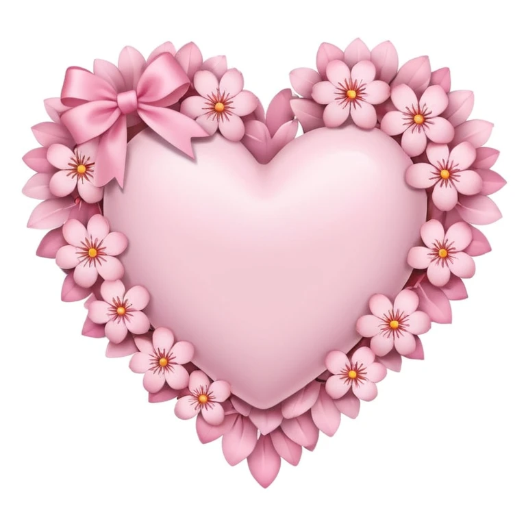 sakura heart with a pink ribbon emoji