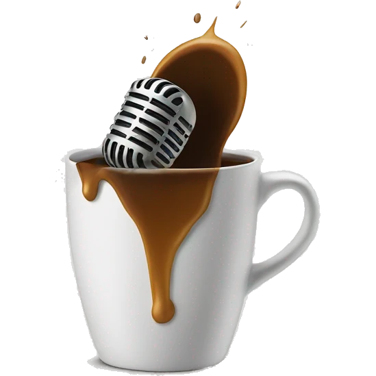 microphone falling inside a cofee cup emoji