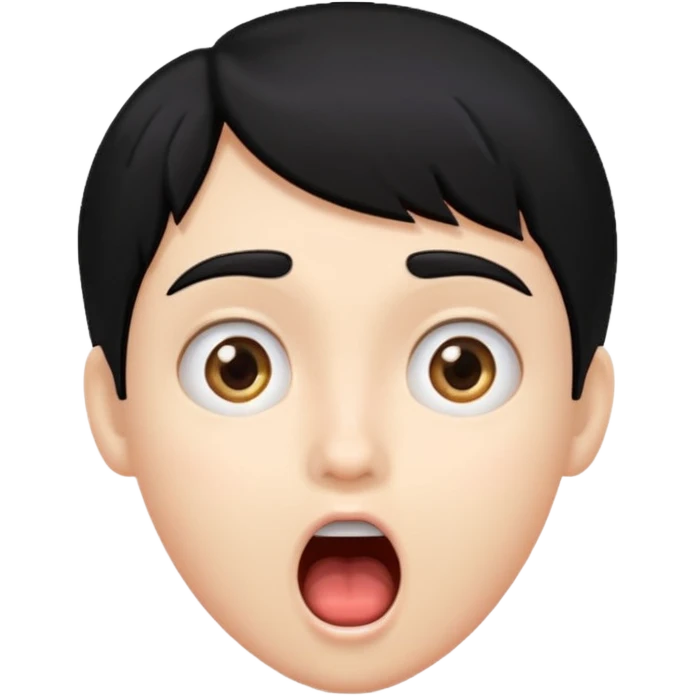 more surprised with black hair emoji