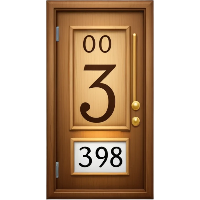 hotel room number wood sign near door 309 emoji
