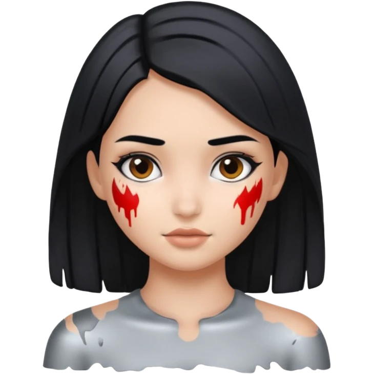 gray metal painted girl emoji