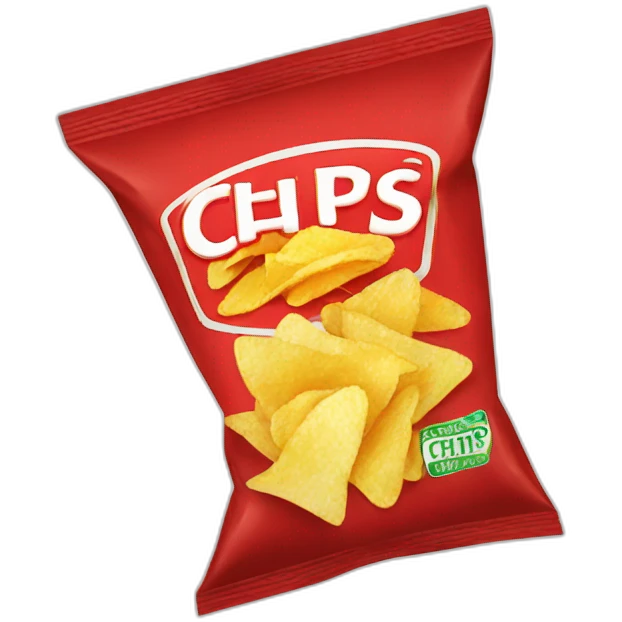Chips packet in red color emoji