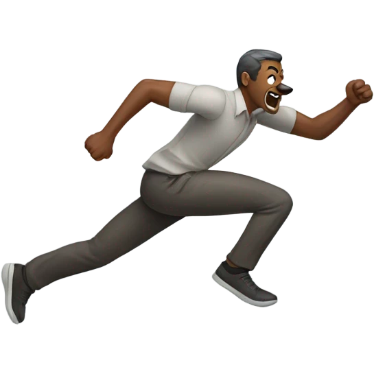 a man chasing a wolf emoji